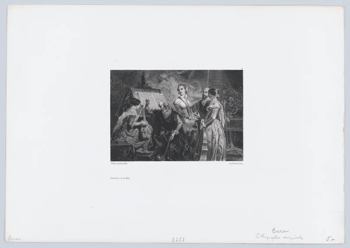 Palestrina and Her Daughters by Henri-Charles-Antoine Baron, print, 1853