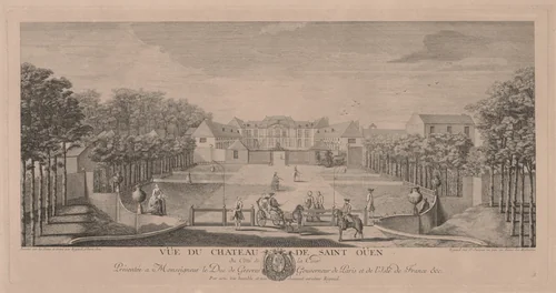 Chateau Saint Ouen from the Court by Jacques Rigaud, print, 1700-1754