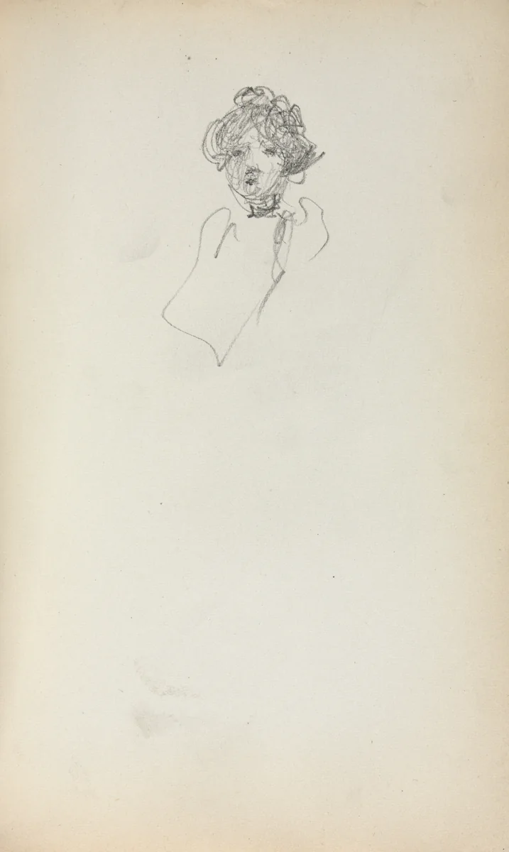 Italian Sketchbook: Head of a Woman (page 215) by Maurice Prendergast, book, 1898-1899