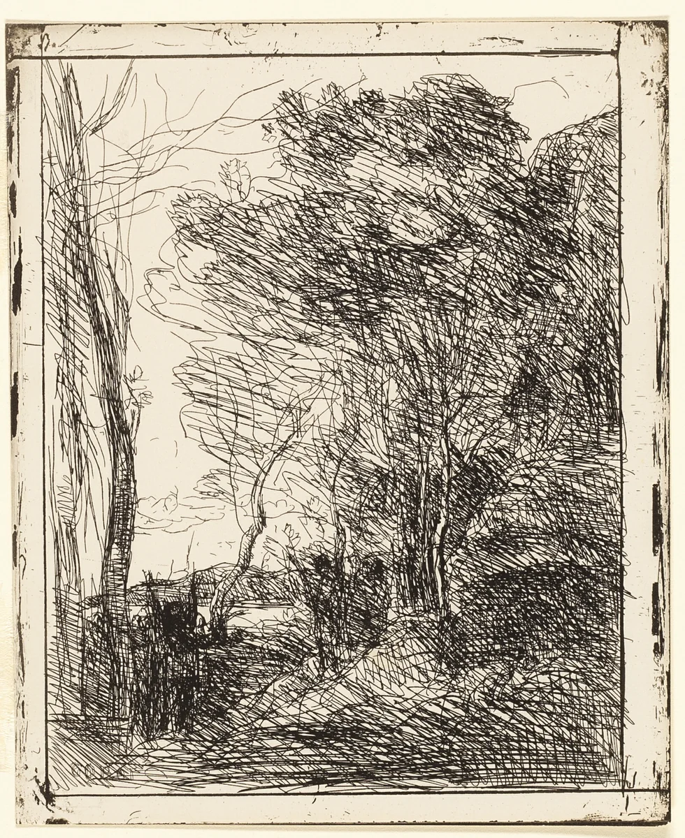 The Gallic Clearing by Jean-Baptiste-Camille Corot, print, 1857