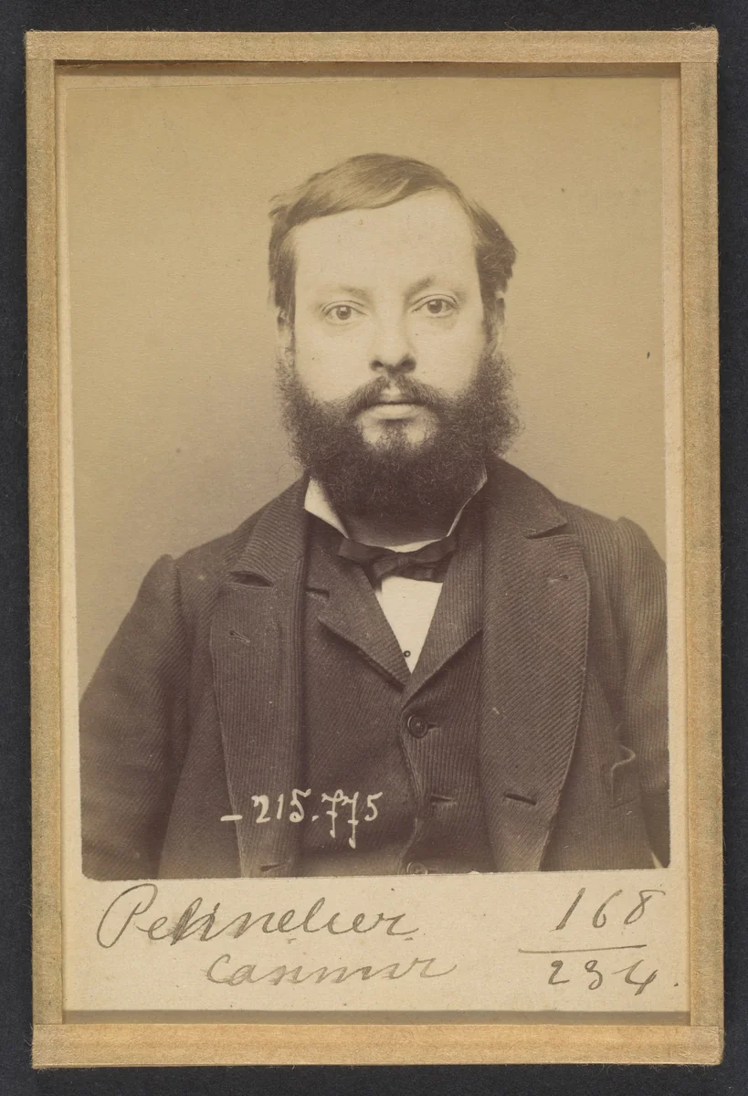 Pennelier. Casimir. Arthur. 36 ans, né à Billeuse (Somme). Clerc d'huissier. Anarchiste. 16/3/94. by Alphonse Bertillon, photograph, 1894