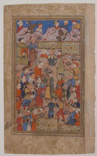 "Zusuf is Purchased in Egypt by Zulaikha", Folio from a Yusuf and Zulaikha of Jami by Maulana Nur al-Din `Abd al-Rahman Jami, manuscript, 1550-1599