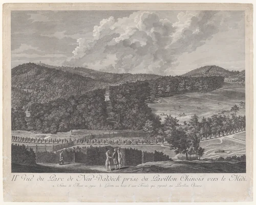 IIde Vue du Parc de Neu-Waldeck prise du Pavillon Chinois vers le Midi, from Views of the Park and Gardens of Marshal Count de Lacy at Neu-waldegg by Jakob Matthias Schmutzer, print, 1782