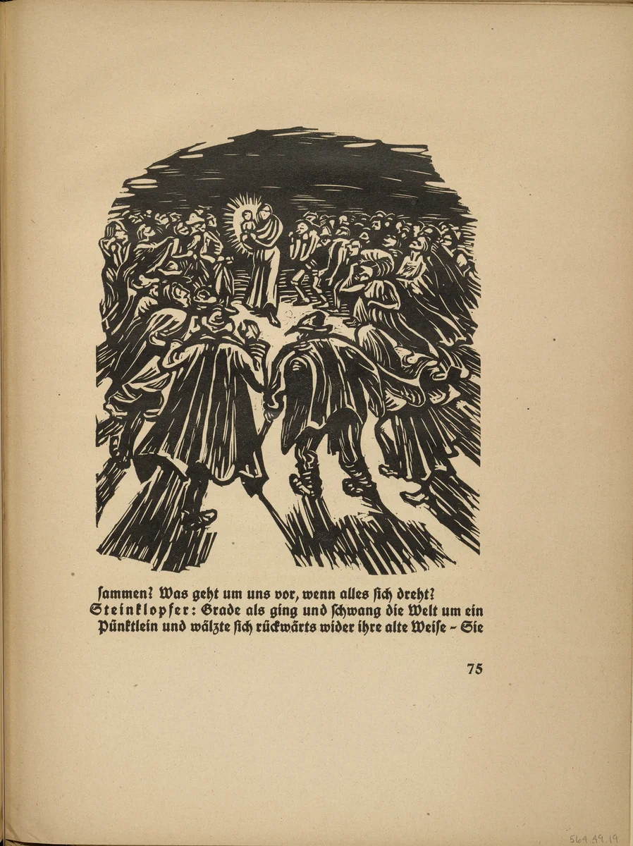 The Child in Glory (Das Kind in der Glorie) (in-text plate, page 73) from Der Findling (The Foundling) by Ernst Barlach, illustrated book, 1922