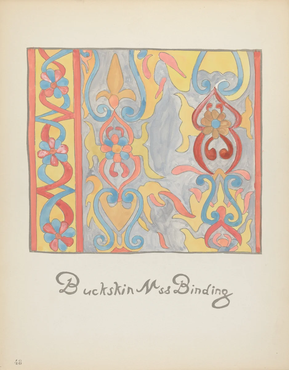 Plate 48: Buckskin Design: From Portfolio "Spanish Colonial Designs of New Mexico" by American 20th Century, index of american design, 1935-1942