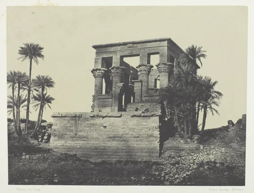 Temple Hypêthre, Philoe; Nubie, plate 70 from the album "Egypte, Nubie, Palestine et Syrie" (1852) by Maxime Du Camp, photograph, 1849-1851