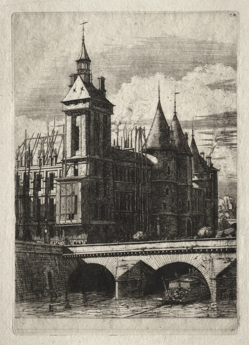 Etchings of Paris: The Clock Tower by Charles Meryon, print, 1852