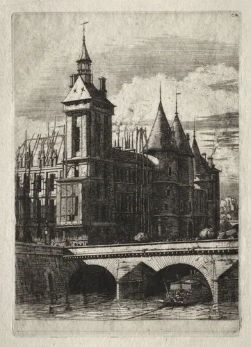 Etchings of Paris: The Clock Tower by Charles Meryon, print, 1852