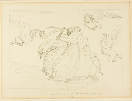 The Harpies and the Daughters of Pandarus by John Flaxman, drawing, 1775-1826