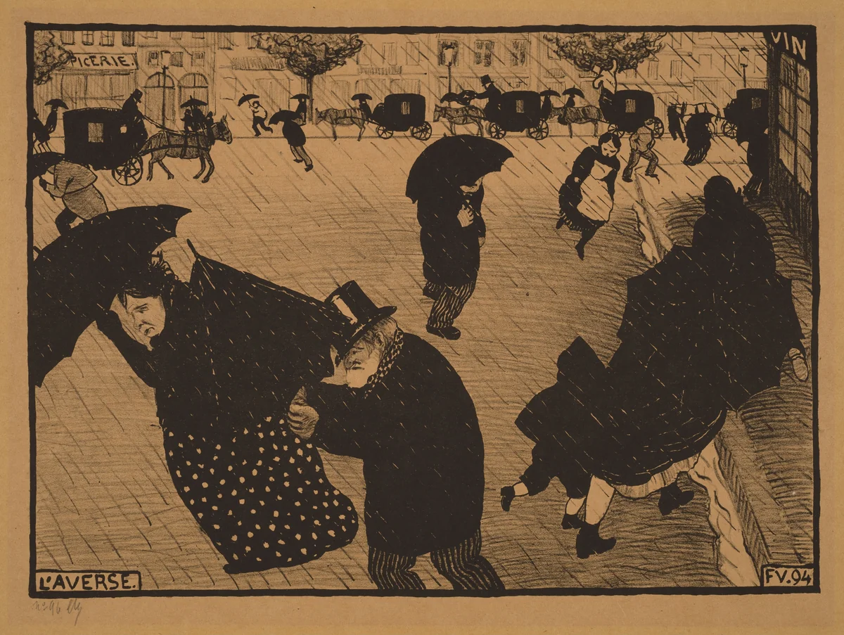 L'Averse (The Shower) by Félix Vallotton, print, 1894
