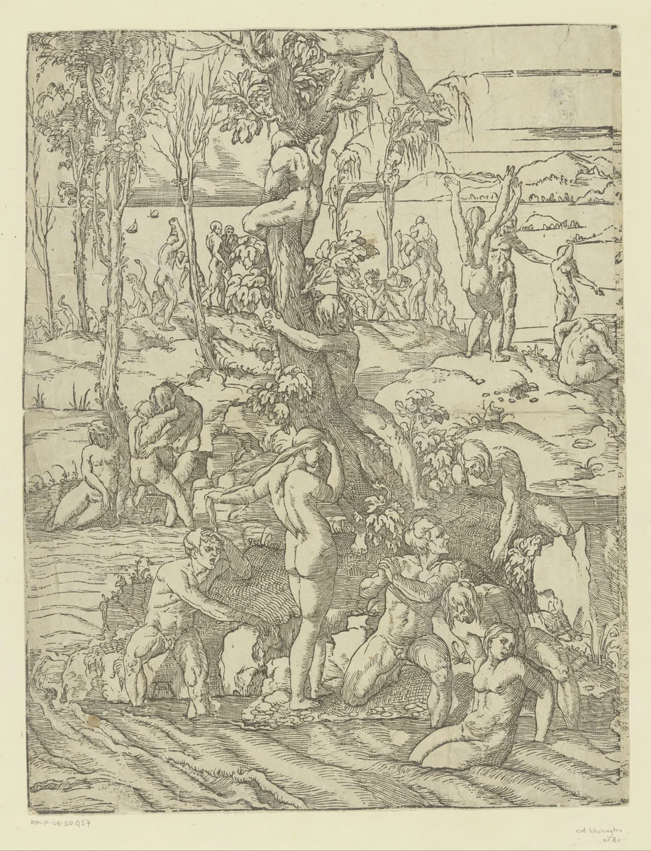 Zondvloed (linkerhelft) by Unknown, print, 1568-1629