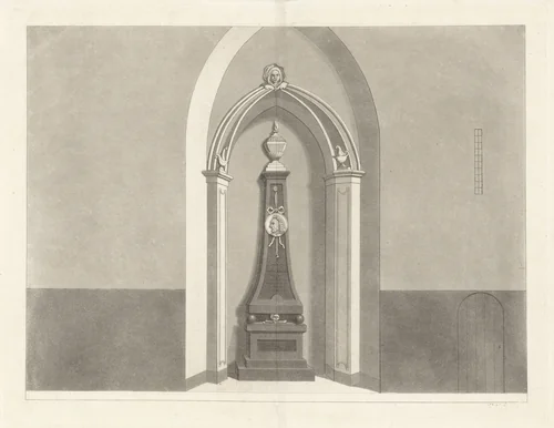 Grafmonument voor Anthony van Leeuwenhoek by Johannes Cornelis Zürcher, print, 1804-1882