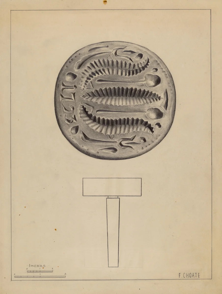 Butter Mold by Florence Choate, index of american design, 1935-1942