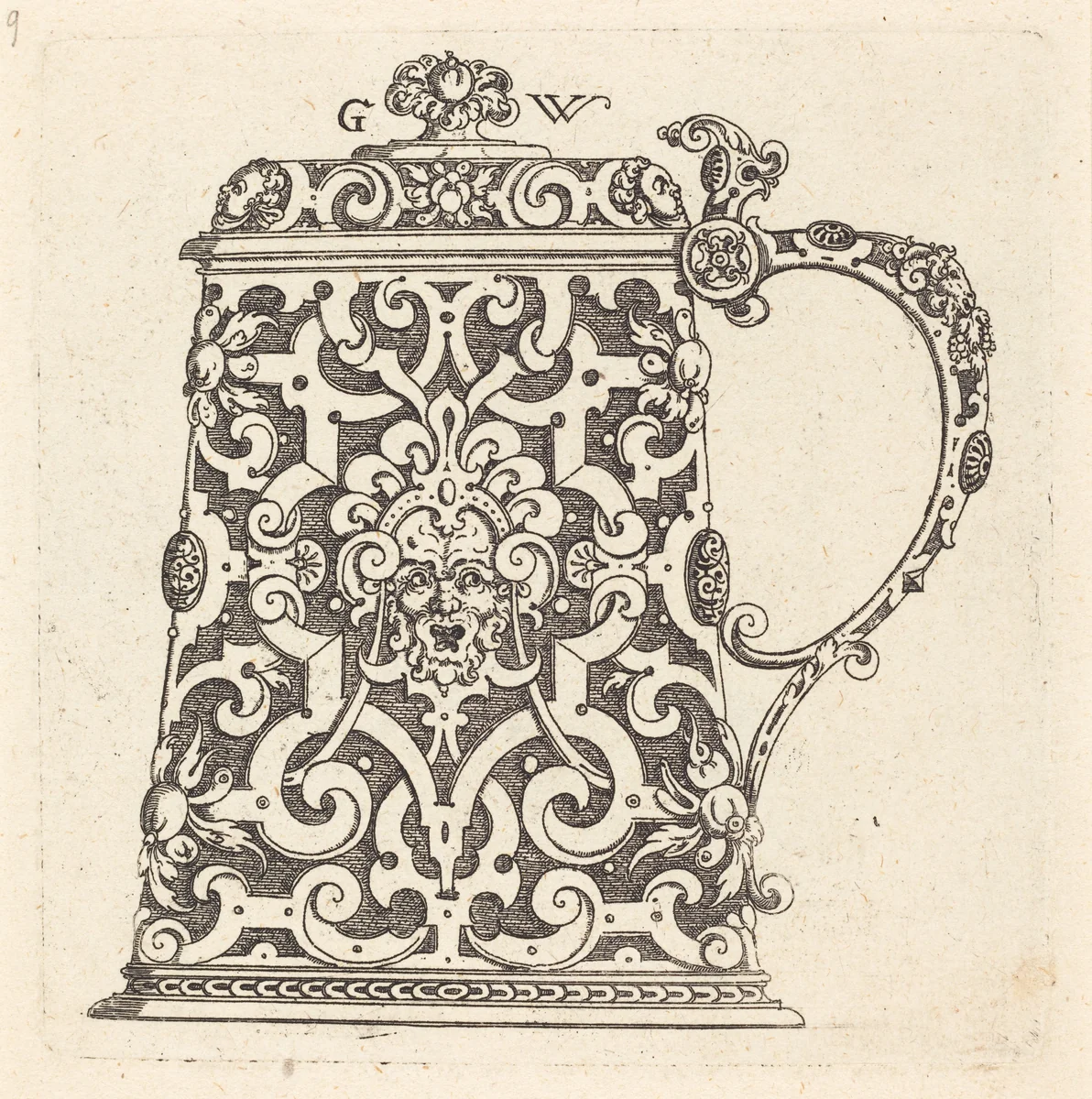 Tankard by Georg Wechter, print, 1526-1586