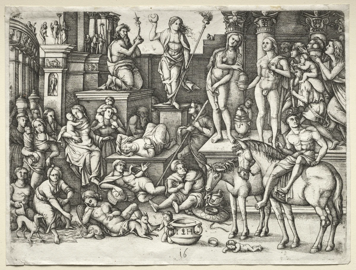 The Power of Love, or, Worship of Luna by Hieronymus Hopfer, print, 1528-1563