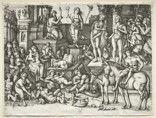 The Power of Love, or, Worship of Luna by Hieronymus Hopfer, print, 1528-1563