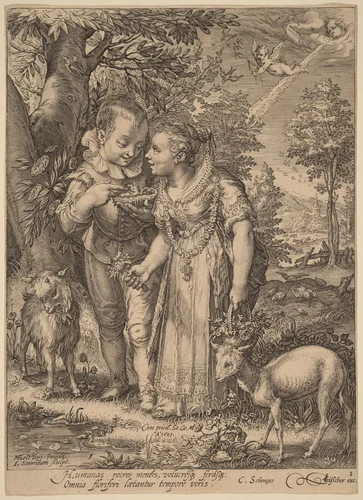 Spring by Jan Pietersz Saenredam; Hendrick Goltzius, print, 1601
