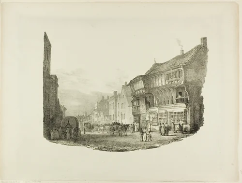Bridge Street, Chester, from Lithographic Impressions of Sketches From Nature by Charles Joseph Hullmandel, print, 1821