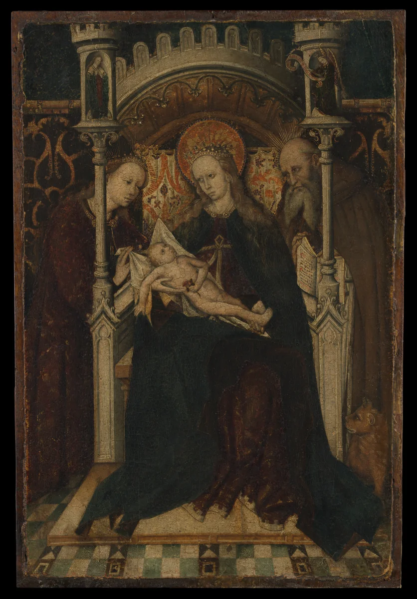 Virgin and Child Enthroned with Saints Catherine and Jerome by Spanish Painter, painting, 1430-1469