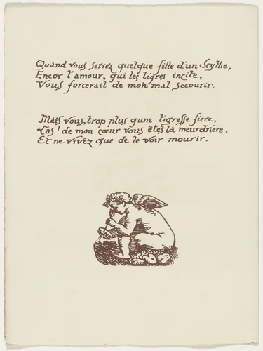 Tailpiece (folio 84 verso) from Les Amours (The Loves) by Émile Bernard, illustrated book, 1915