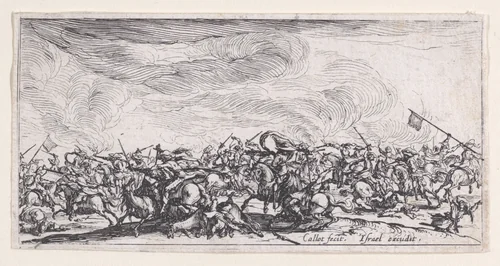 Le Combat a l'Épée (The Combat with Swords), from "Les Combats de Cavalerie" (The Cavalry Combats) by Jacques Callot, print, 1632-1634
