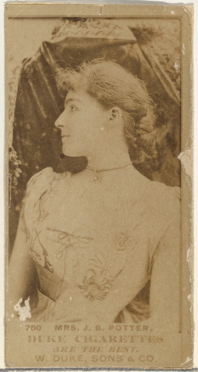Card Number 750, Mrs. James Brown Potter, from the Actors and Actresses series (N145-7) issued by Duke Sons & Co. to promote Duke Cigarettes by W. Duke, Sons & Co., photograph, 1880-1889
