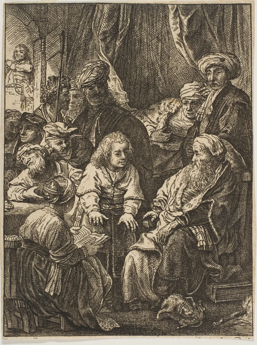 Joseph Telling His Dreams (reverse copy) by Rembrandt van Rijn, print, 1620-1966