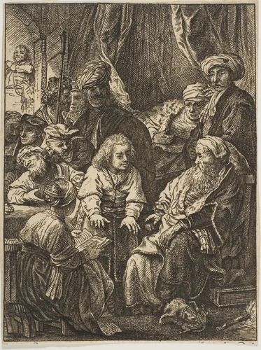 Joseph Telling His Dreams (reverse copy) by Rembrandt van Rijn, print, 1620-1966