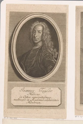 Portret van John Taylor by Johann Martin Bernigeroth, print, 1745