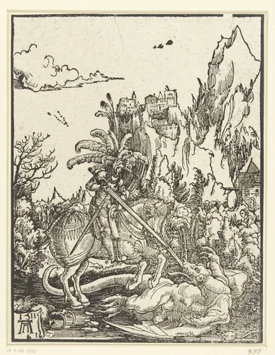 Heilige Joris en de draak by Unknown, print, 1511