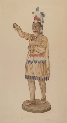 Cigar Store Indian by Clarence W. Dawson, index of american design, 1941