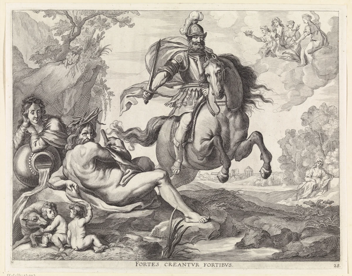Macht van Oostenrijk vergeleken met Rome by Jacob Neefs, print, 1636