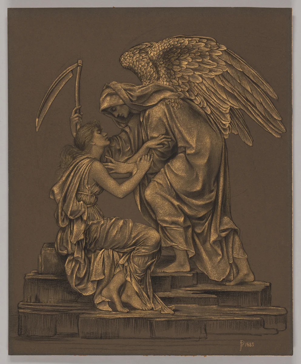 The Angel of Death by Evelyn De Morgan, drawing, 1885