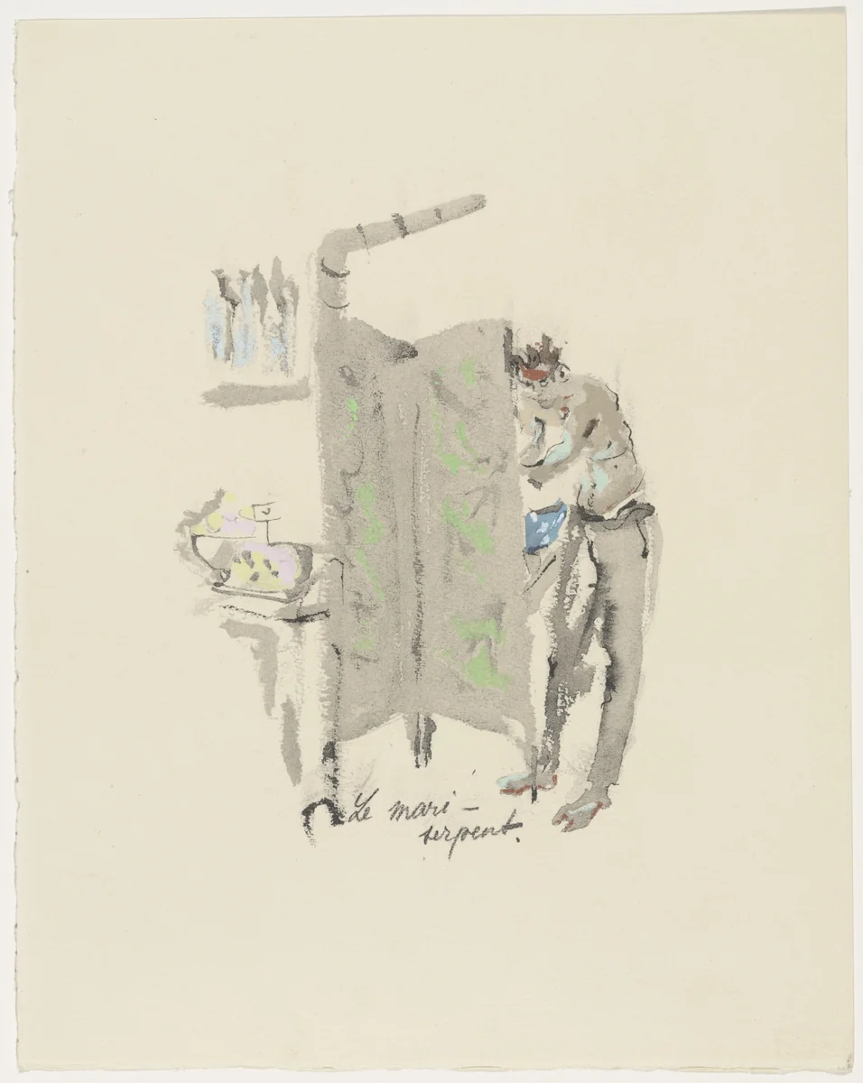 Duplicate of plate (page 203) from Mille Regrets (A Thousand Regrets) by Christian Bérard, illustrated book, 1947