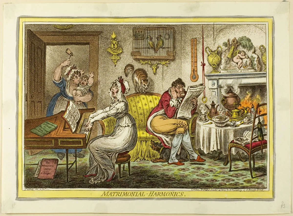 Matrimonial-Harmonics by James Gillray, print, 1805