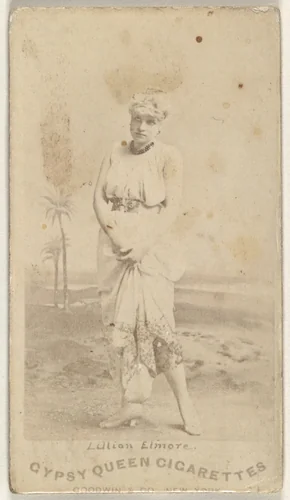 Lillian Elmore, from the Actors and Actresses series (N171) for Gypsy Queen Cigarettes by Goodwin & Company, photograph, 1886-1890