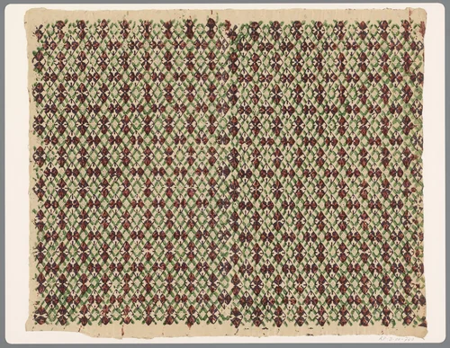 Blad met ruitenpatroon by anonymous, print, 1750-1900