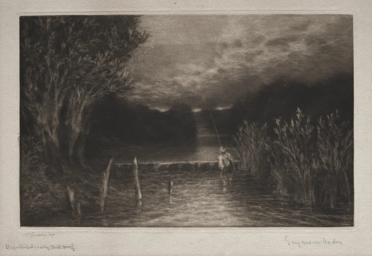 Grayling Fishing by Francis Seymour-Haden, print, 1897