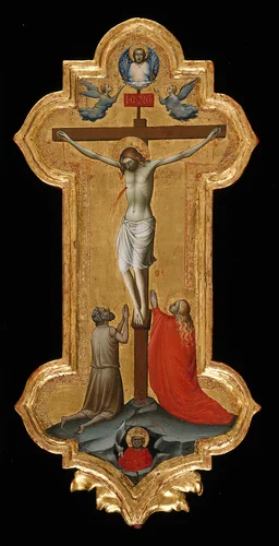 Processional Cross with Saint Mary Magdalene and a Blessed Hermit by Lorenzo Monaco, painting, 1392-1395