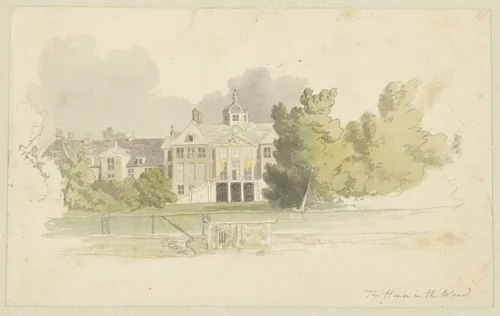 Gezicht op Huis ten Bosch by Robert Hills, drawing, 1811-1816