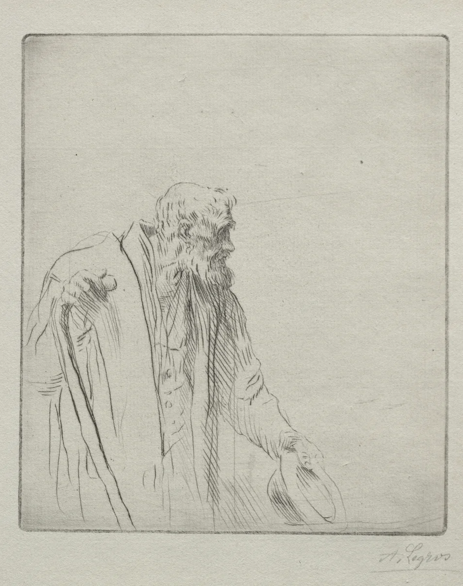 A Beggar by Alphonse Legros, print, 1857-1911