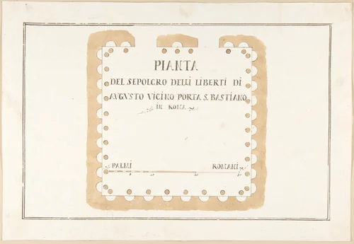 Plan of the Tomb of the Liberti di Augusto, Rome by Pietro Paolo Coccetti, drawing, 1710-1727