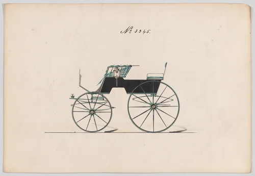 Design for T-Cart, no. 3345 by Brewster & Co., drawing, 1877