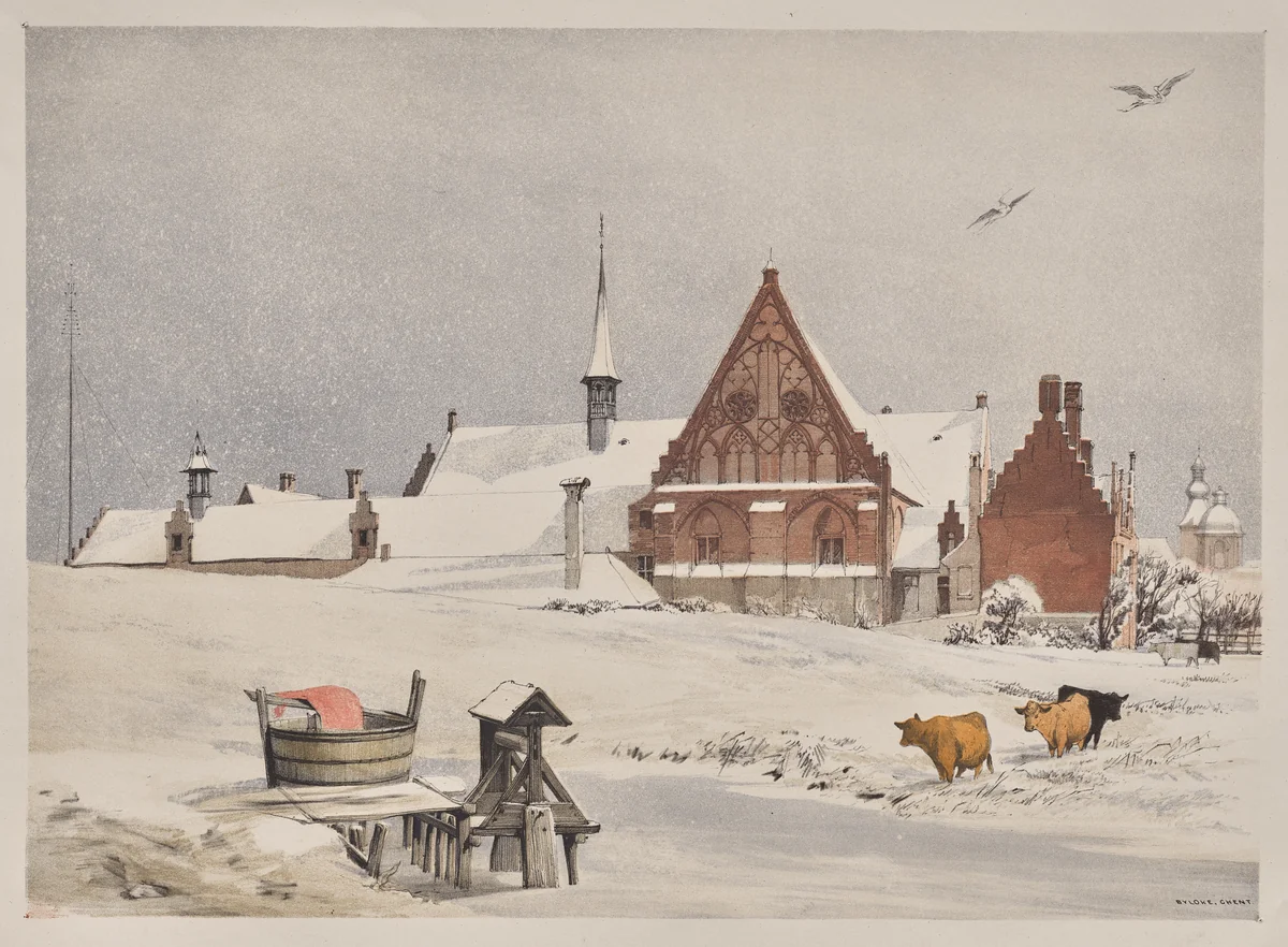 Picturesque Architecture in Paris, Ghent, Antwerp, Rouen: Byloke, Ghent, Belgium by Thomas Shotter Boys, other, 1839