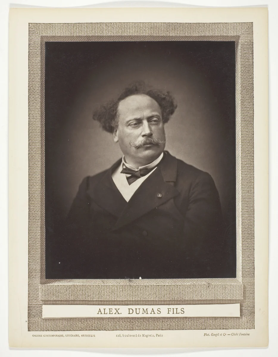 Alexandre Dumas, fils (French novelist and playwright, 1824-1895) by Fontaine, photograph, 1875-1876
