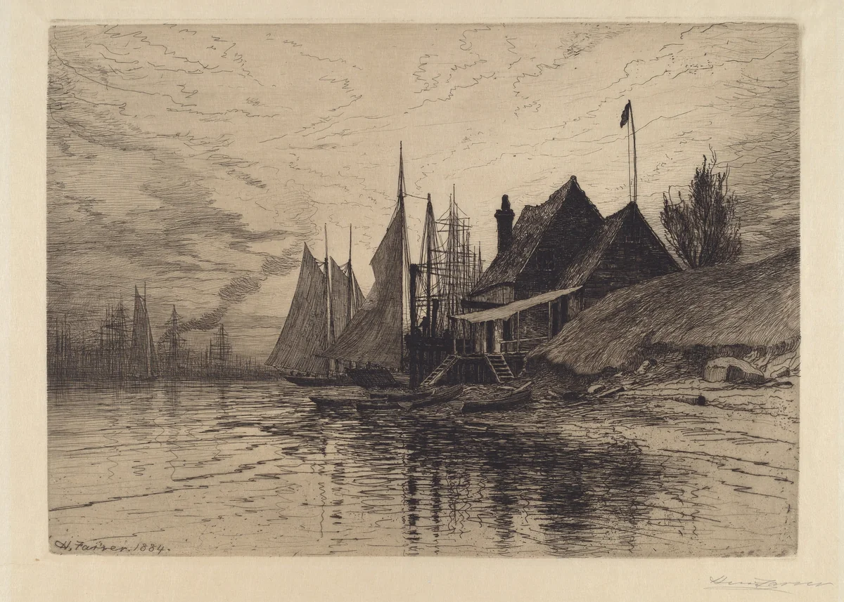 New York Harbor by Henry Farrer, print, 1884