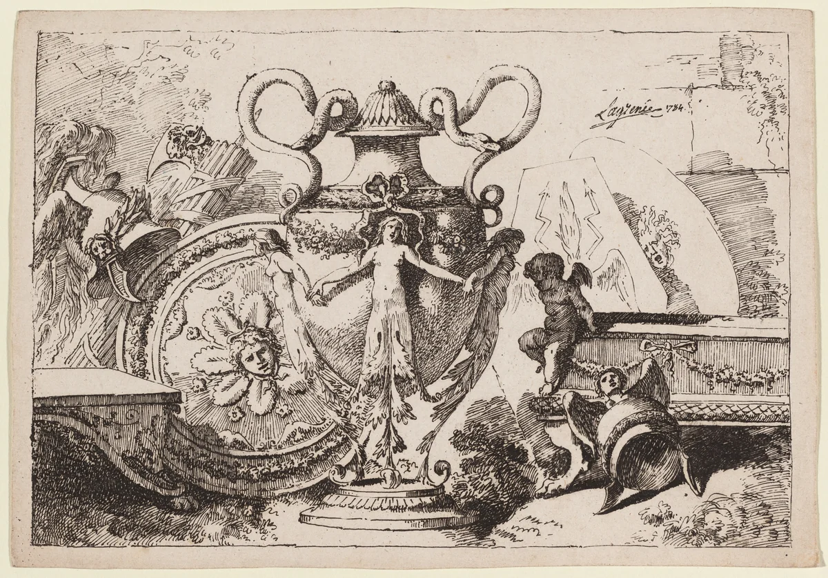 Composition with Antiquities by Jean Jacques Lagrenée, print, 1784