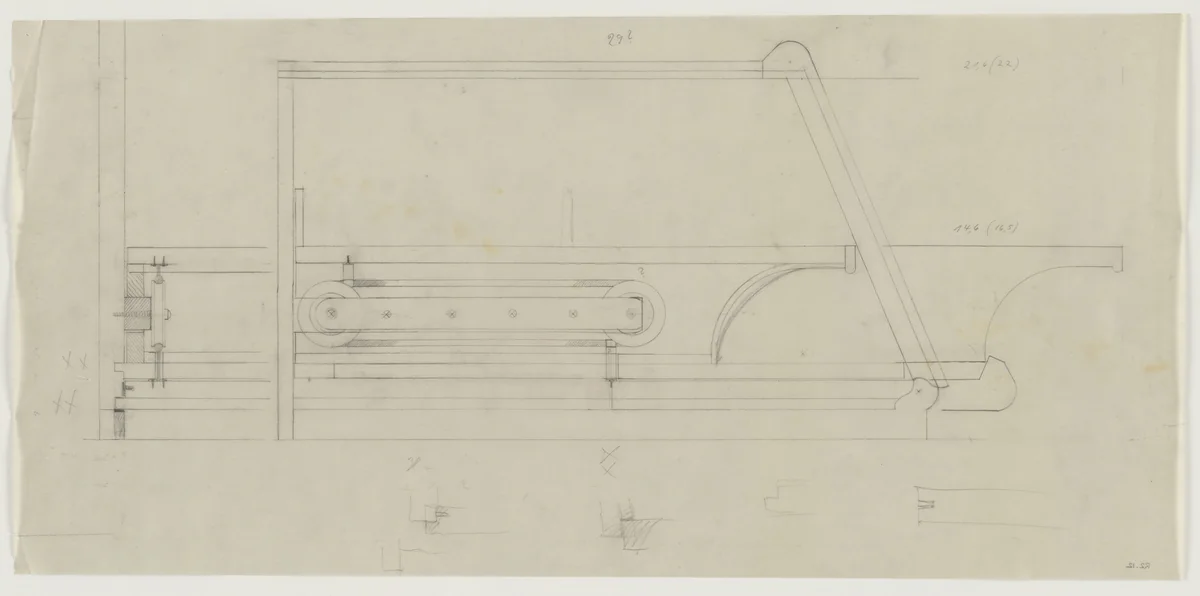 Design for Telefunken Record Player, Section by Lilly Reich, mies van der rohe archive, 1937