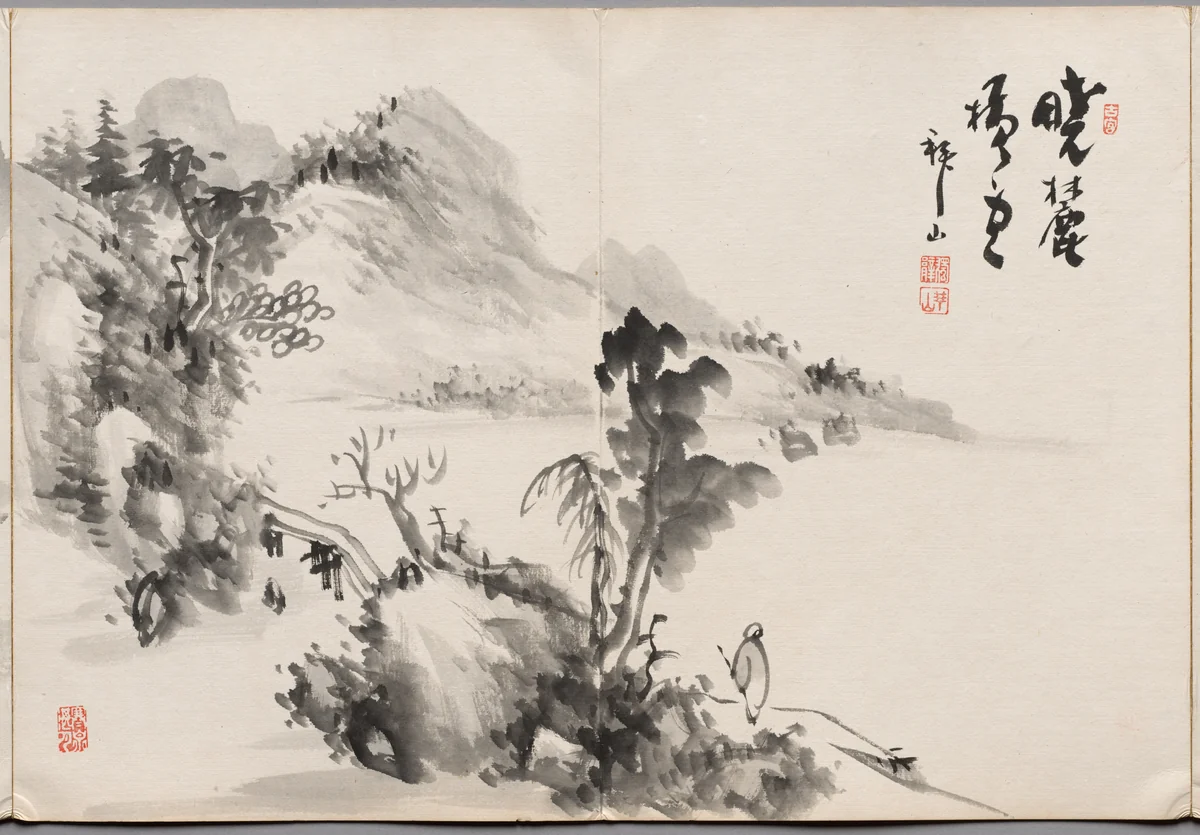 Painting Three from Album of Paintings by Haizan by Yoshitsugu Haizan, painting, 1870-1915