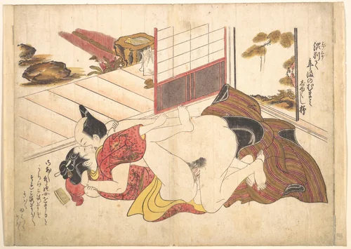 Bedroom Scene by Okumura Masanobu (奥村政信), print, 1729-1749